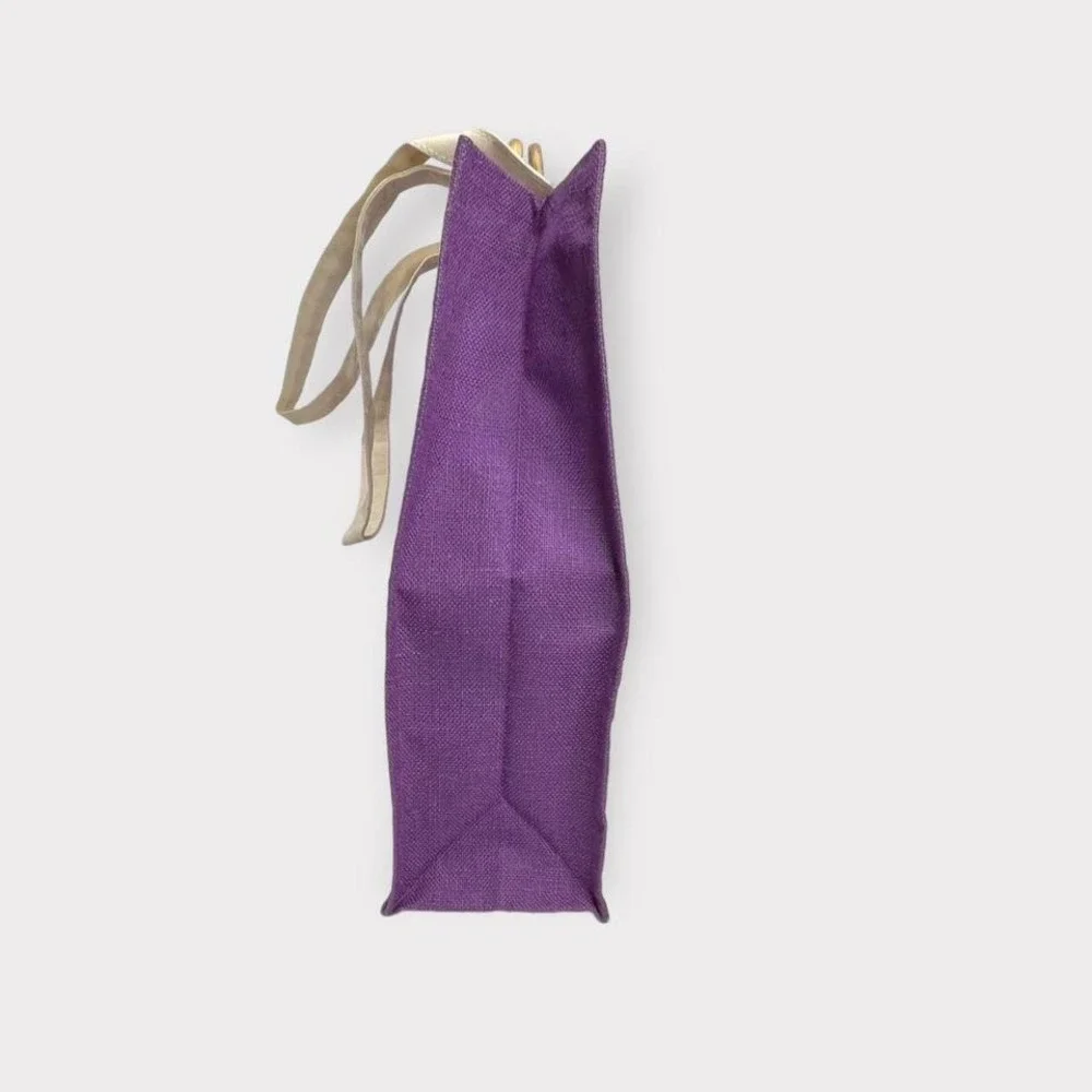 Purple Jute Shoulder Bag Wooden Handles - Mall of America‎